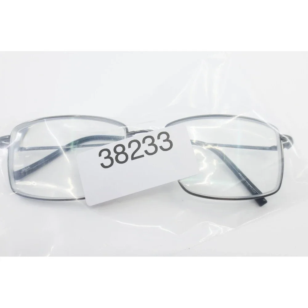 Shiny Dark Pewter Rectangular Eyeglass Frames Mens 1752 033 58-18-150 Metal